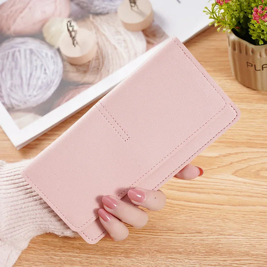 PU Leather Long Women Thin Wallets